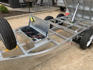 trailer tool box and double axle trailer