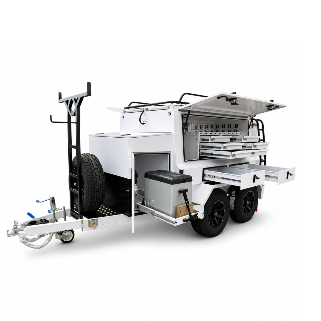 8x5 Tool Trailer with Drawer – White